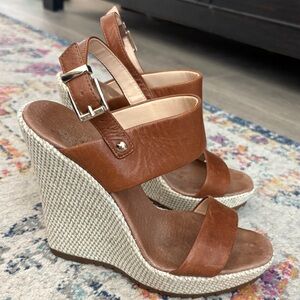 Vince Camuto Brown Wedge Sandals